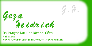 geza heidrich business card