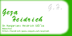 geza heidrich business card